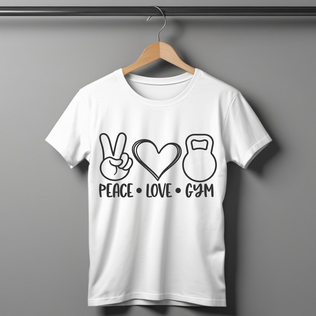 Peace Love Gym Half Sleeve T-shirt