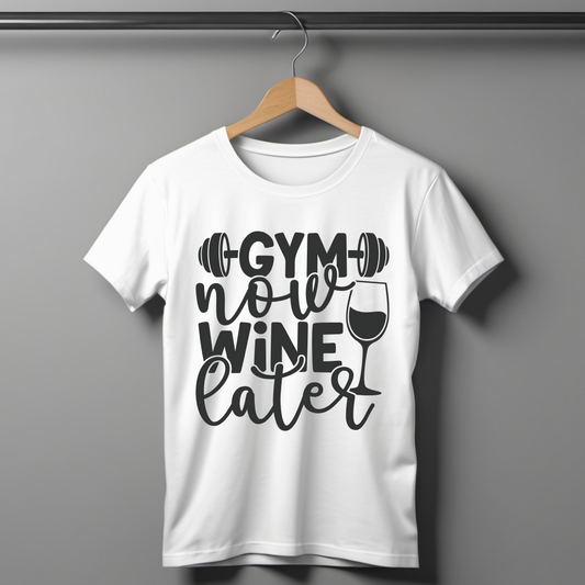 Gym Now Wine Later Half Sleeve T-shirt