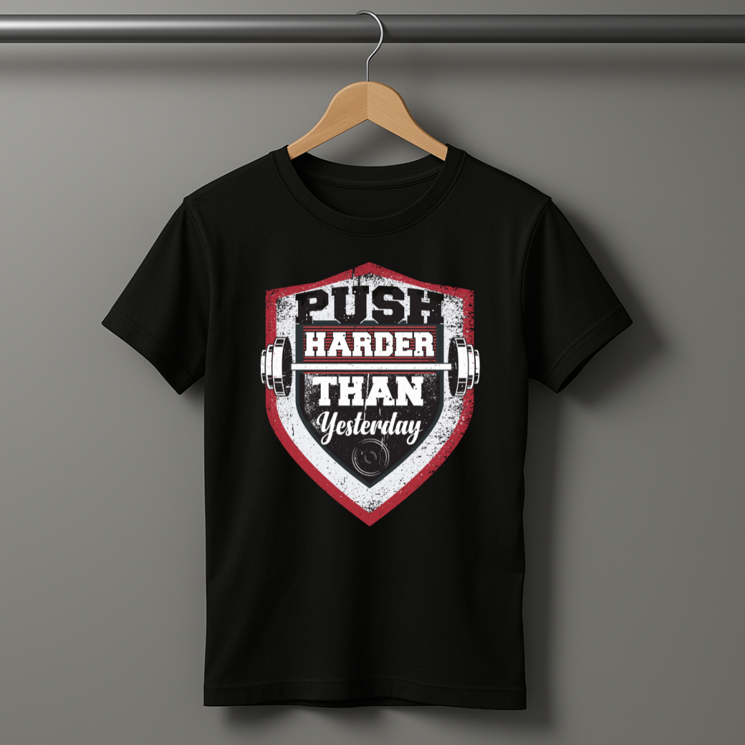 Push Harder Than Yesterday Half Sleeve T-shirt
