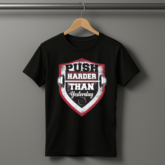 Push Harder Than Yesterday Half Sleeve T-shirt