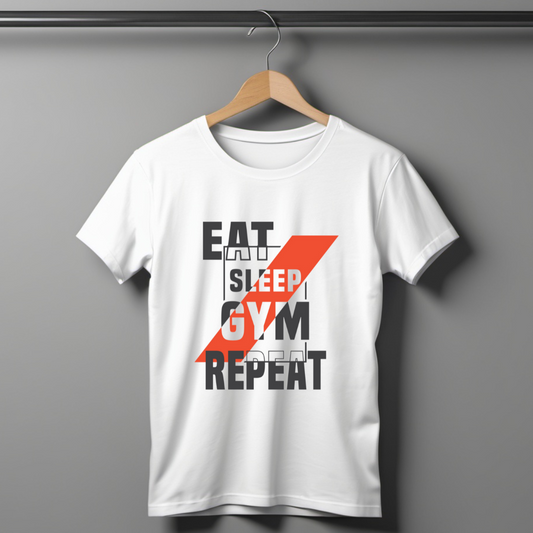 Eat Sleep Gym Repeat 2.0 Half Sleeve T-shirt