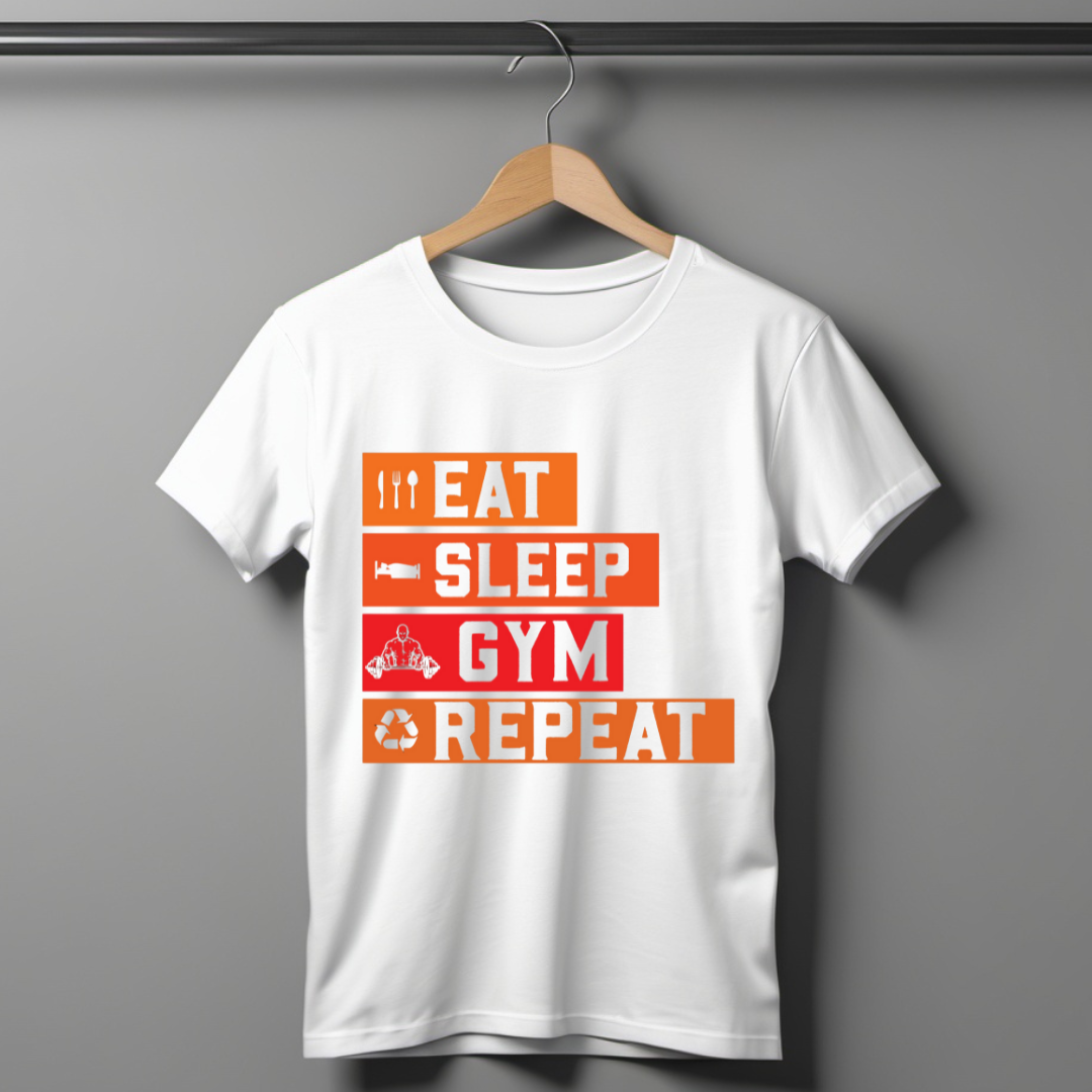 Eat Sleep Gym Repeat Half Sleeve T-shirt