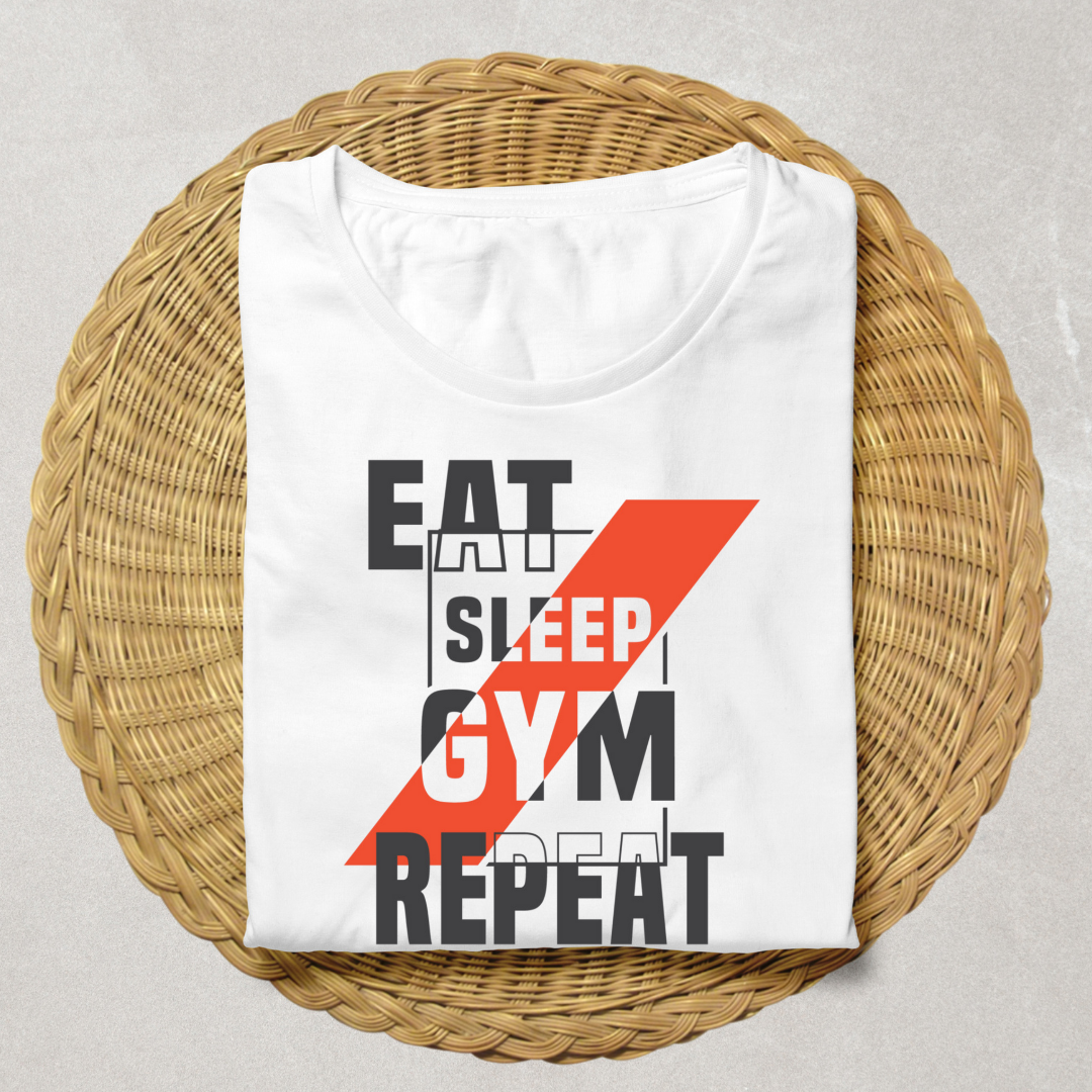 Eat Sleep Gym Repeat 2.0 Half Sleeve T-shirt