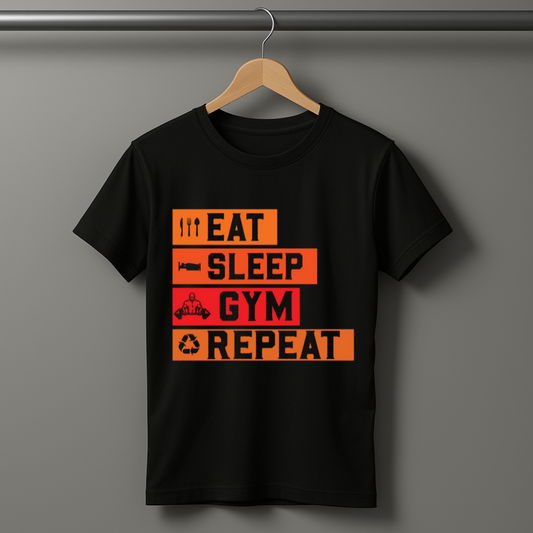 Eat Sleep Gym Repeat Half Sleeve T-shirt
